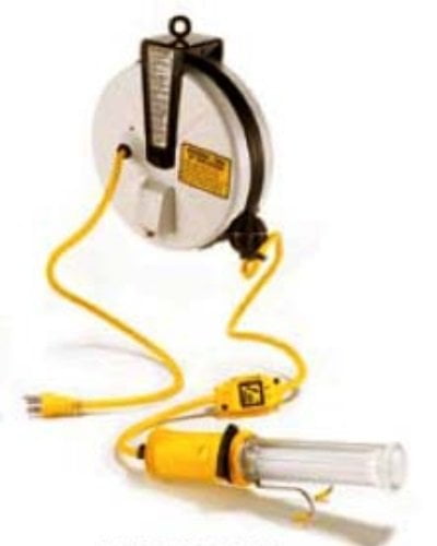 hubbell wiring systems hblc40163fl commercial lighted cord reel with fluorescent hand lamp and inline receptacle, 40\u0027 cable length, 16 3 sjt cable concealed conduit wiring system electric and commercial wiring